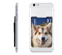 QGGHNISD Étui de téléphone mignon Schnauzer avec porte-cartes adhésif pour carte d'identité et carte de crédit pour l'arrière de la plupart des smartphones, chien, Taille unique
