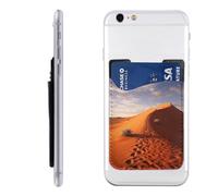 QGGHNISD Étui de téléphone mignon Schnauzer avec porte-cartes adhésif pour carte d'identité et carte de crédit pour l'arrière de la plupart des smartphones, sable, Taille unique