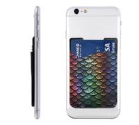 QGGHNISD Étui de téléphone mignon Schnauzer avec porte-cartes adhésif pour carte d'identité et carte de crédit pour l'arrière de la plupart des smartphones, Échelle de dragon, Taille unique
