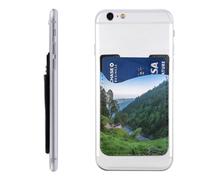 QGGHNISD Étui de téléphone mignon Schnauzer avec porte-cartes adhésif pour carte d'identité et carte de crédit pour l'arrière de la plupart des smartphones, Parc national Borjomi Kharagauli, Taille