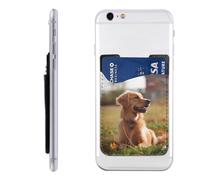 QGGHNISD Étui de téléphone mignon Schnauzer avec porte-cartes adhésif pour carte d'identité et carte de crédit pour l'arrière de la plupart des smartphones, Chien dans la cour, Taille unique
