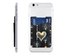 QGGHNISD Étui de téléphone moderne abstrait titulaire de la carte, support adhésif pour carte d'identité, carte de crédit pour l'arrière de la plupart des smartphones, Amour lumineux, Taille unique