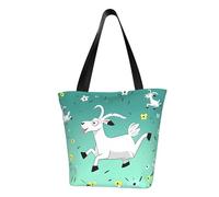 QGGHNISD Golden Sunset Bald Eagle Sac fourre-tout décontracté pour femmes, sac à main en polyester de grande capacité, sac de courses de plage de voyage, Goat Frolic, Taille unique