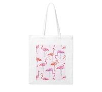 QGGHNISD Grand sac fourre-tout en toile réutilisable avec impression double face, 41 x 38 cm, sac à main de transport quotidien, Peinture flamant rose, Taille unique