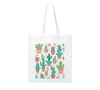 QGGHNISD Grand sac fourre-tout réutilisable en toile avec impression double face, 41 x 38 cm, Illustration mignonne en forme de cactus., Taille unique