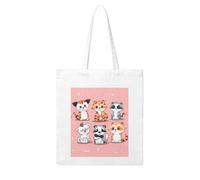 QGGHNISD Grand sac fourre-tout réutilisable en toile avec impression double face Motif papillon Violet 41 x 38 cm, Animaux mignons dessinés à la main, Taille unique