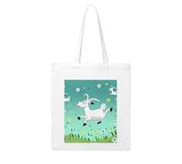 QGGHNISD Grand sac fourre-tout réutilisable en toile motif champignon avec impression double face, 41 x 38 cm, sac à main de transport quotidien, Goat Frolic, Taille unique