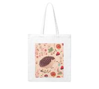 QGGHNISD Grand sac fourre-tout réutilisable en toile motif champignon avec impression double face, 41 x 38 cm, sac à main de transport quotidien, Joli hérisson, Taille unique