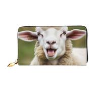 QGGHNISD Hedgehog Portefeuille long en cuir pour femme avec fermeture éclair, fentes pour cartes, poche pour espèces, pochette, Mouton amusant et coquin, Taille unique