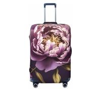 QGGHNISD Housse de protection élastique pour valises de 45,7 à 81,3 cm Motif fleurs de lotus Blanc, Fleur de pivoine élégante violette, M