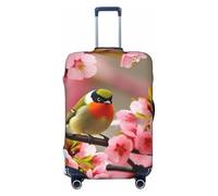 QGGHNISD Housse de protection pour bagage avec visage de panda - Résistant aux rayures - Élastique - Convient aux valises de 45,7 à 81,3 cm, Oiseau dans un arbre de pêche, S