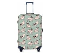 QGGHNISD Housse de protection pour bagages d'animaux de la ferme - Résistante aux rayures - Élastique - Convient aux valises de 45,7 à 81,3 cm, Chien carlin drôle, M