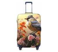 QGGHNISD Housse de protection pour bagages de pelouse et de jardin - Résistante aux rayures - Élastique - Convient aux valises de 45,7 à 81,3 cm, Oiseaux de moineau chantent, L