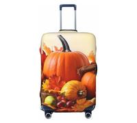 QGGHNISD Housse de protection pour bagages de voyage avec plage hawaïenne et palmiers - Résistante aux rayures - Élastique - Convient aux valises de 45,7 à 81,3 cm, Autumn Leaves Happy Thanksgiving