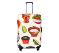QGGHNISD Housse de protection pour bagages de voyage élastique avec langue de mouton coquine et amusante - Résistante aux rayures - Convient aux valises de 45,7 à 81,3 cm, Symboles mexicains de Salsa