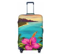 QGGHNISD Housse de protection pour bagages de voyage élastique avec langue de mouton coquine et amusante - Résistante aux rayures - Convient aux valises de 45,7 à 81,3 cm, Hello Hawaii, M