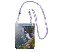 QGGHNISD Ireland Outdoors County Clare The Cliffs Sac à bandoulière résistant à l'eau Grande capacité avec sangle réglable Sac à bandoulière compact en polyester, violet, Taille unique