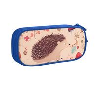 QGGHNISD Jolie trousse à crayons en forme de hérisson, grande capacité, double couche avec séparation, sac de papeterie à fermeture éclair, joli sac à cosmétiques imprimé pour l'école, le bureau, les