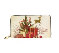 QGGHNISD Lemon Portefeuille en cuir pour femme avec fermeture éclair, fentes pour cartes, poche pour espèces, pochette, Joyeux Noël., Taille unique