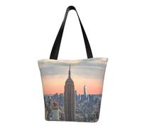 QGGHNISD Lemon Sac fourre-tout décontracté pour femme, sac à main en polyester de grande capacité, sac de courses de plage de voyage, Empire State Building, Taille unique