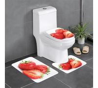 QGGHNISD Lot de 3 tapis de salle de bain en flanelle, antidérapant et absorbant, tapis de bain en forme de U, tapis de bain doux et lavable