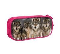 QGGHNISD Lot de Wolves_75800150 Trousse à crayons, grande capacité, double couche avec séparation, sac de papeterie, fermeture éclair, joli sac à cosmétiques imprimé pour l'école, le bureau, les