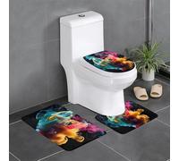 QGGHNISD Melt In The Water - Lot de 3 tapis de bain en flanelle, antidérapant et absorbant, tapis de bain doux et lavable en forme de U et couvercle