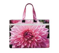 QGGHNISD Music Note2 Sac fourre-tout en toile avec fermeture éclair pour ranger vos documents, Fleur de dahlia rose floral, Taille unique