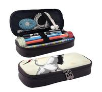 QGGHNISD Night London Tower Bridge Trousse à crayons en cuir durable de grande capacité pour étudiant, convient pour la papeterie, les cosmétiques, les petits articles, Grue japonaise, Taille unique