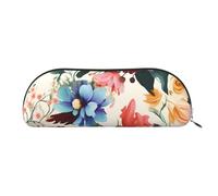 QGGHNISD Night Lotus Flowers Organiseur demi-rond en cuir compact et portable avec fermeture éclair en métal Idéal pour les étudiants ou le bureau, floral, Taille unique, Cartable