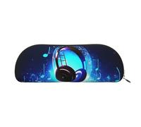 QGGHNISD Night Lotus Flowers Organiseur demi-rond en cuir compact et portable avec fermeture éclair en métal Idéal pour les étudiants ou le bureau, Soirée Musi, Taille unique, Cartable