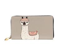 QGGHNISD Peacock Portefeuille long en cuir pour femme avec fermeture éclair, fentes pour cartes, poche pour espèces, porte-monnaie, No Drama Llama, Taille unique