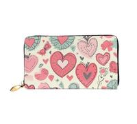 QGGHNISD Portefeuille long en cuir à rayures colorées pour femme avec fermeture éclair, fentes pour cartes, poche pour espèces, pochette à main, Happy Mother's Day, Taille unique
