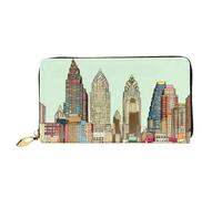 QGGHNISD Portefeuille long en cuir marron labrador retriever pour femme avec fermeture éclair, fentes pour cartes, poche pour espèces, pochette, Austin Texas., Taille unique