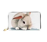 QGGHNISD Portefeuille long en cuir pour femme avec fermeture éclair, fentes pour cartes, poche pour espèces, pochette, Lapin qui pleure, Taille unique
