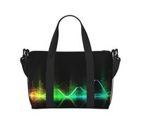 QGGHNISD Sac de voyage à bandoulière rose doré rose - Sac à main à main résistant à l'eau, sac de gym de grande capacité, Cool Music Sound Wave, Taille unique