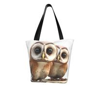 QGGHNISD Sac fourre-tout à bandoulière décontracté pour femme, sac à main en polyester de grande capacité, sac de courses de plage, Chouette amusante., Taille unique