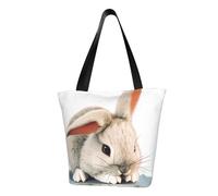 QGGHNISD Sac fourre-tout à bandoulière décontracté pour femme, sac à main en polyester de grande capacité, sac de courses de plage, Lapin qui pleure, Taille unique