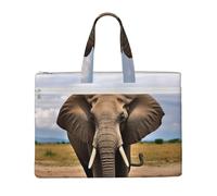 QGGHNISD Sac fourre-tout en toile avec fermeture éclair et motif éléphant africain, Éléphant d'animaux sauvages africains, Taille unique