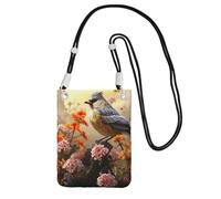 QGGHNISD Sparrow Birds Sing Sac à bandoulière résistant à l'eau de grande capacité avec sangle réglable, sac à bandoulière compact en polyester, Noir , Taille unique
