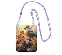 QGGHNISD Sparrow Birds Sing Sac à bandoulière résistant à l'eau de grande capacité avec sangle réglable, sac à bandoulière compact en polyester, violet, Taille unique