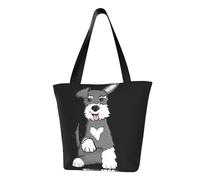 QGGHNISD Three Pelicans Sac fourre-tout décontracté pour femme, sac à main en polyester, grande capacité, sac à main pour voyage, plage, shopping, Adorable schnauzer, Taille unique