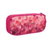 QGGHNISD Trousse à crayons à motif pétales roses, grande capacité, double couche avec séparation, sac de papeterie à fermeture éclair, joli sac à cosmétiques imprimé pour l'école, le bureau, les
