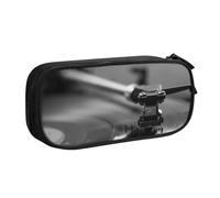 QGGHNISD Trousse à crayons avec cadre d'album de musique, grande capacité, double couche avec séparation, sac à papeterie, fermeture éclair, joli sac à cosmétiques imprimé pour l'école, le bureau, les