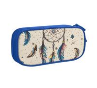QGGHNISD Trousse à crayons avec motif attrape-rêves et lune, grande capacité, double couche avec séparation, fermeture éclair, jolie trousse de maquillage imprimée pour l'école, le bureau, les voyages