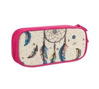 QGGHNISD Trousse à crayons avec motif attrape-rêves et lune, grande capacité, double couche avec séparation, fermeture éclair, jolie trousse de maquillage imprimée pour l'école, le bureau, les voyages