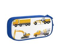 QGGHNISD Trousse à crayons avec motif de camion de machines lourdes, grande capacité, double couche avec séparateur, fermeture éclair, jolie trousse de maquillage imprimée pour l'école, le bureau, les