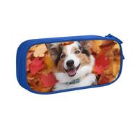 QGGHNISD Trousse à crayons avec motif de feuilles d'érable - Grande capacité - Double couche avec séparateur - Fermeture éclair - Jolie trousse de maquillage imprimée pour l'école, le bureau, les