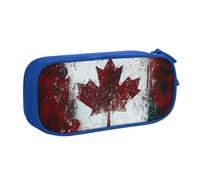 QGGHNISD Trousse à crayons avec motif drapeau du Canada, grande capacité double couche avec séparation, sac à papeterie, fermeture éclair, joli sac à cosmétiques imprimé pour l'école, le bureau, les