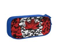 QGGHNISD Trousse à crayons avec motif drapeau du Canada, grande capacité, double couche avec séparation, fermeture éclair, jolie trousse de maquillage imprimée pour l'école, le bureau, les voyages
